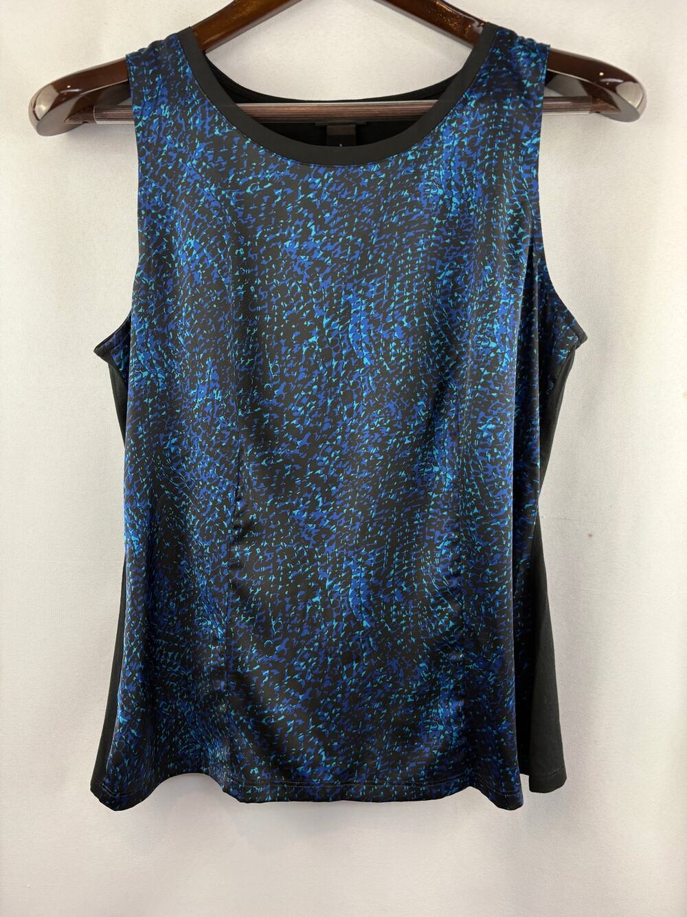 Women’s Ann Taylor Small Black & Blue Patterned Sleeveless Blouse